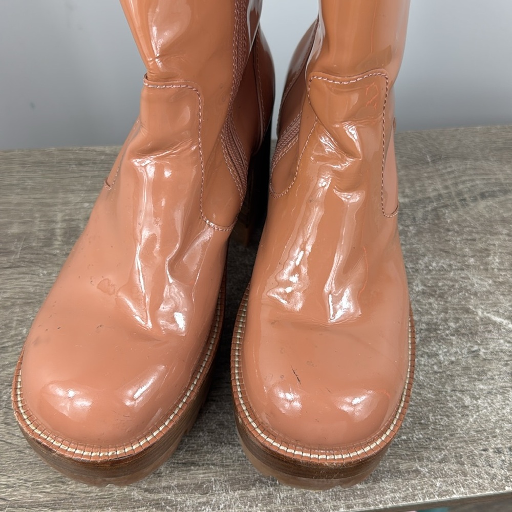 Jeffrey Campbell Quavo Platform boot size 9.5 nude patent leather y2k lug chunky - Picture 6 of 9